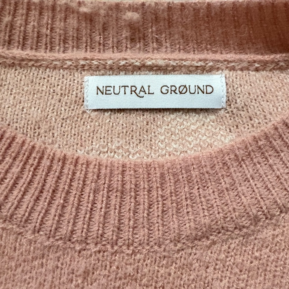 Neutral Ground Floral Crew Neck Sweater In Pink And White View 2